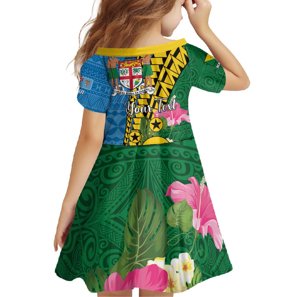 Personalised Malampa Fiji Day Family Matching Long Sleeve Bodycon Dress and Hawaiian Shirt Tropical Tapa Pattern LT01 - Polynesian Pride