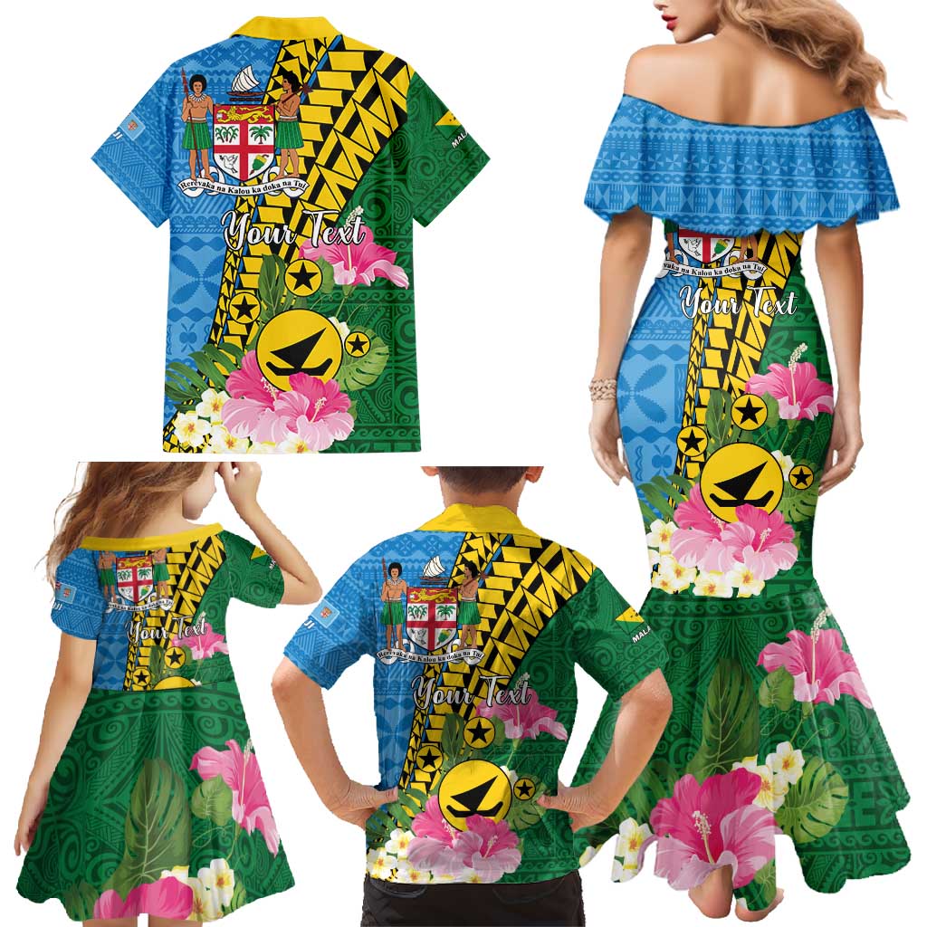 Personalised Malampa Fiji Day Family Matching Mermaid Dress and Hawaiian Shirt Tropical Tapa Pattern LT01 - Polynesian Pride