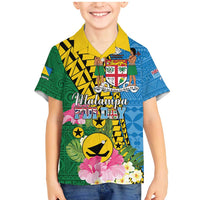 Personalised Malampa Fiji Day Family Matching Mermaid Dress and Hawaiian Shirt Tropical Tapa Pattern LT01 Son's Shirt Art - Polynesian Pride