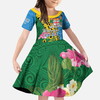 Personalised Malampa Fiji Day Family Matching Off Shoulder Maxi Dress and Hawaiian Shirt Tropical Tapa Pattern LT01 Daughter's Dress Art - Polynesian Pride