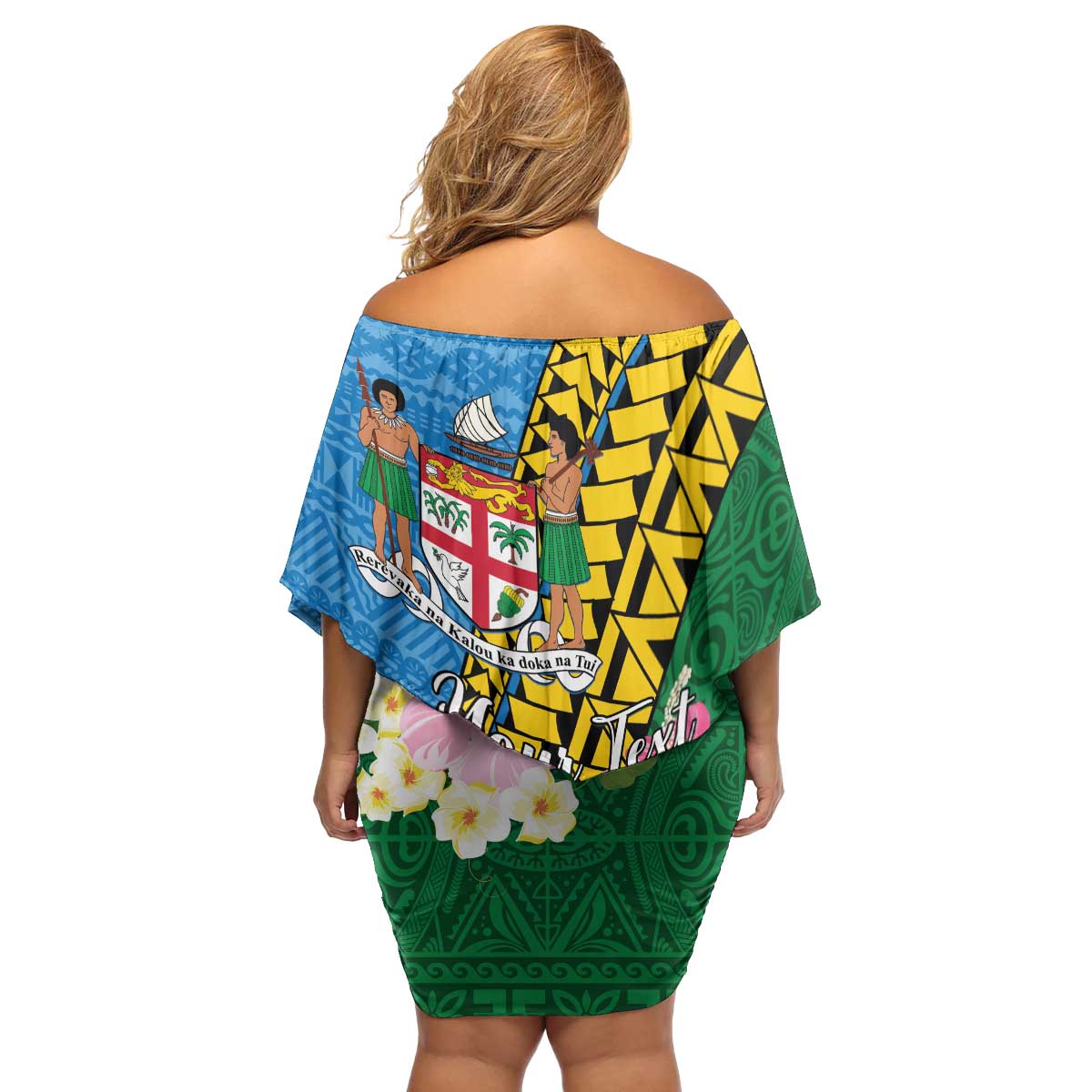 Personalised Malampa Fiji Day Family Matching Off Shoulder Short Dress and Hawaiian Shirt Tropical Tapa Pattern LT01 - Polynesian Pride