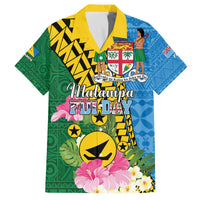 Personalised Malampa Fiji Day Family Matching Puletasi and Hawaiian Shirt Tropical Tapa Pattern LT01 Dad's Shirt - Short Sleeve Art - Polynesian Pride