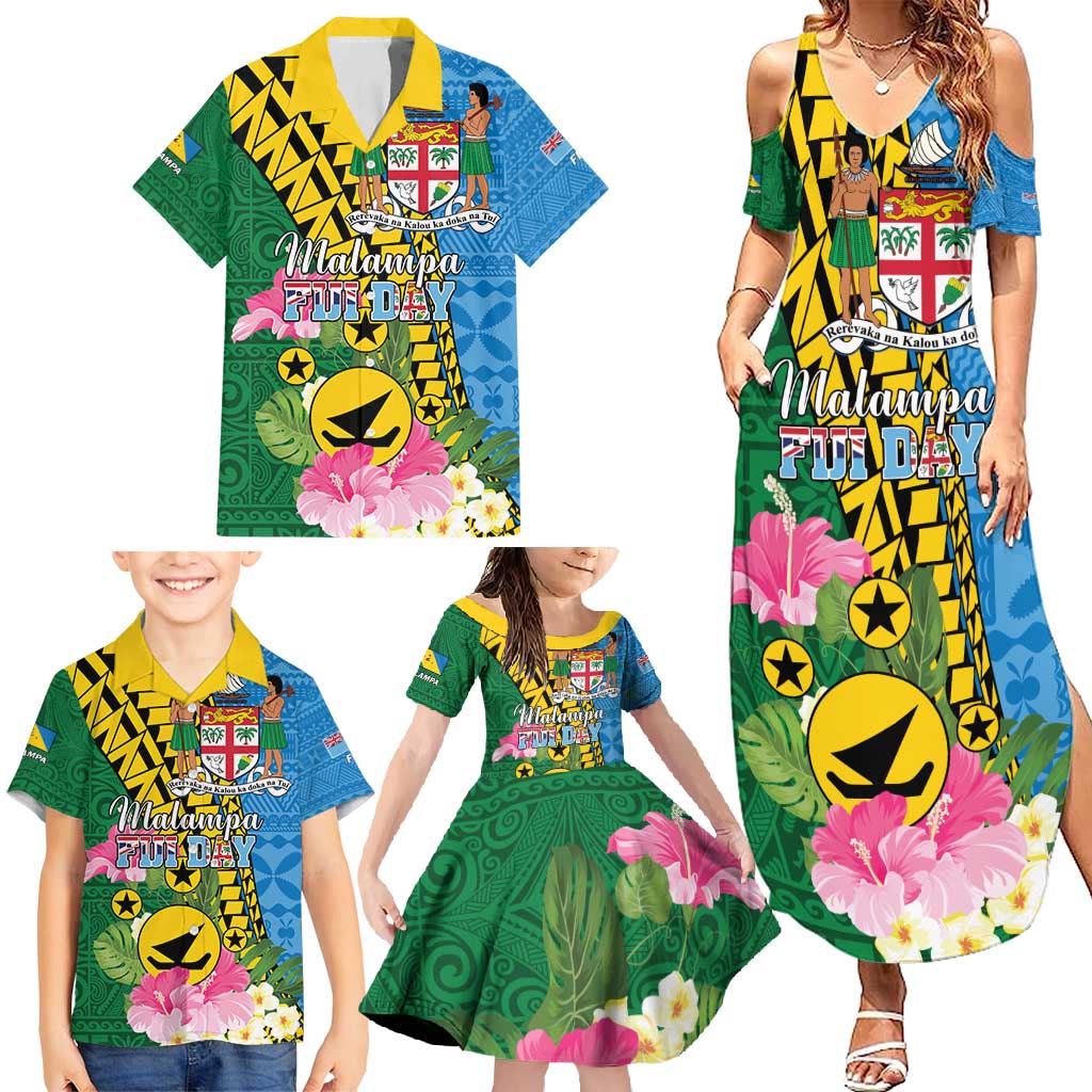 Personalised Malampa Fiji Day Family Matching Summer Maxi Dress and Hawaiian Shirt Tropical Tapa Pattern LT01 - Polynesian Pride