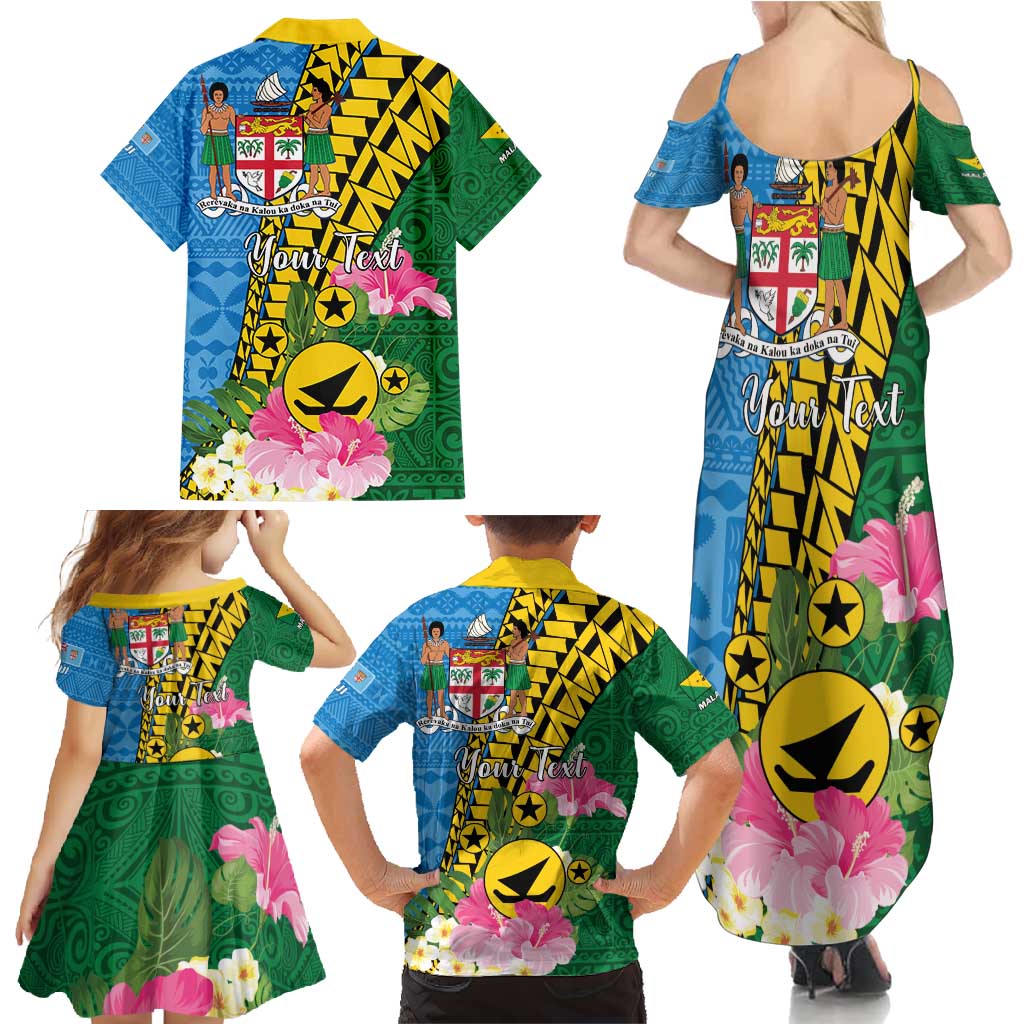 Personalised Malampa Fiji Day Family Matching Summer Maxi Dress and Hawaiian Shirt Tropical Tapa Pattern LT01 - Polynesian Pride