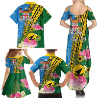 Personalised Malampa Fiji Day Family Matching Summer Maxi Dress and Hawaiian Shirt Tropical Tapa Pattern LT01 - Polynesian Pride