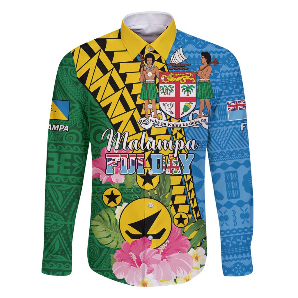 Personalised Malampa Fiji Day Family Matching Summer Maxi Dress and Hawaiian Shirt Tropical Tapa Pattern LT01 Dad's Shirt - Long Sleeve Art - Polynesian Pride