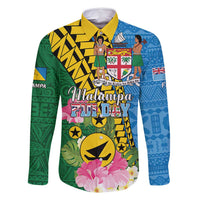Personalised Malampa Fiji Day Family Matching Summer Maxi Dress and Hawaiian Shirt Tropical Tapa Pattern LT01 Dad's Shirt - Long Sleeve Art - Polynesian Pride