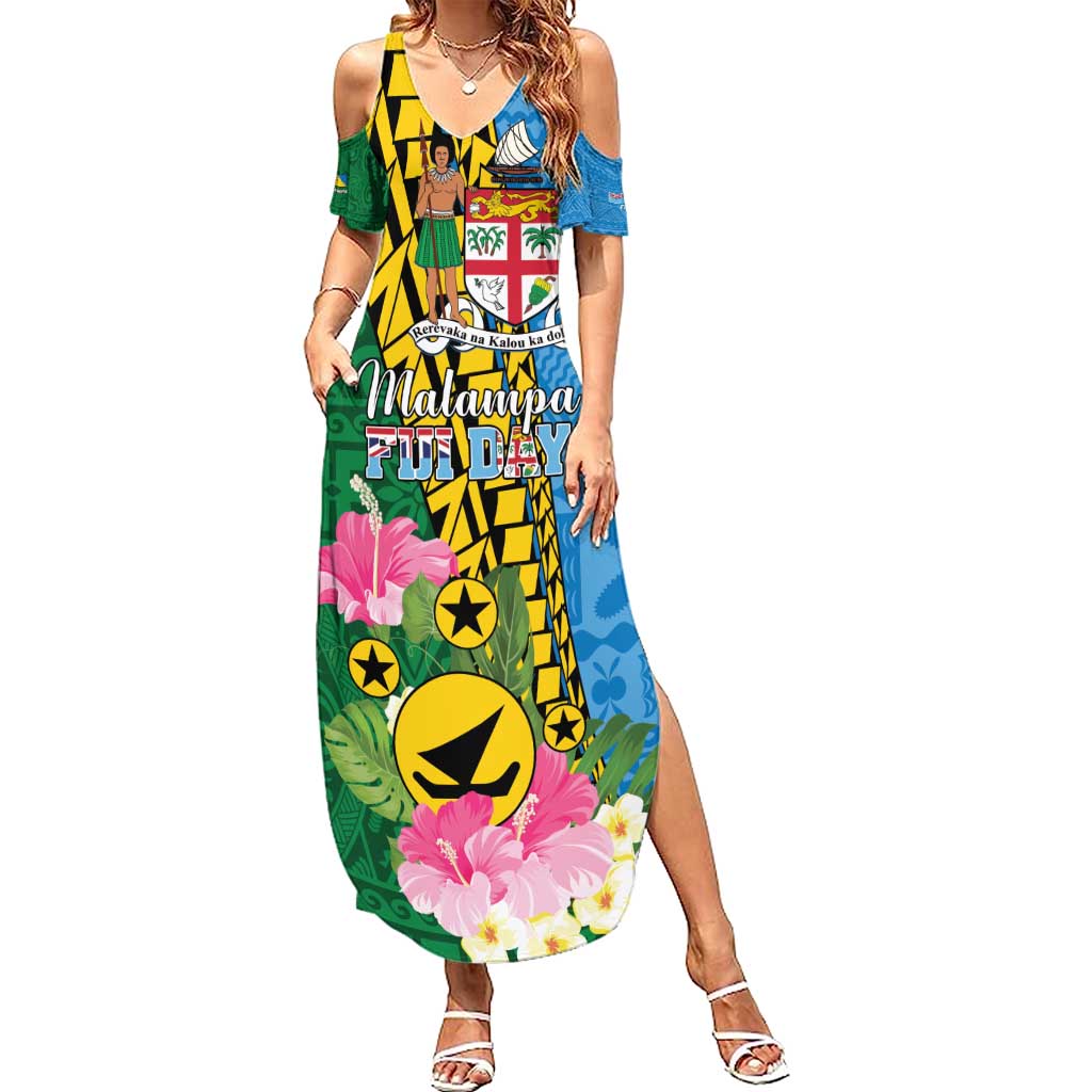 Personalised Malampa Fiji Day Family Matching Summer Maxi Dress and Hawaiian Shirt Tropical Tapa Pattern LT01 Mom's Dress Art - Polynesian Pride