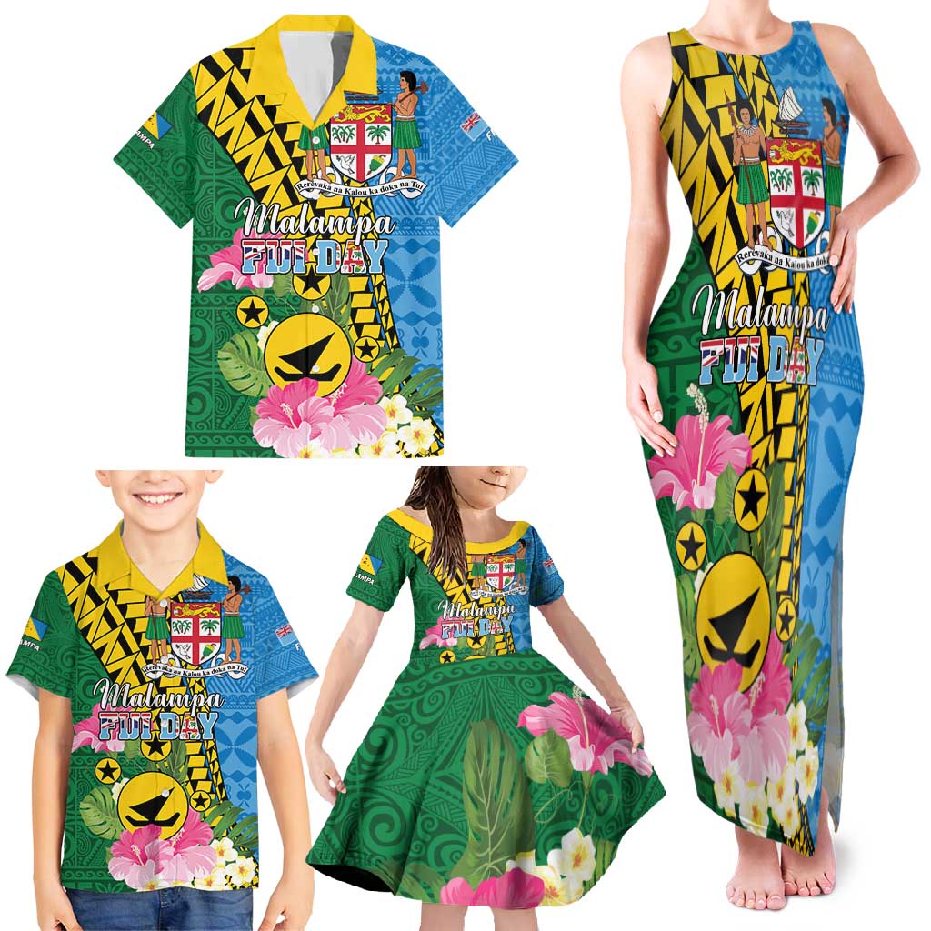 Personalised Malampa Fiji Day Family Matching Tank Maxi Dress and Hawaiian Shirt Tropical Tapa Pattern LT01 - Polynesian Pride