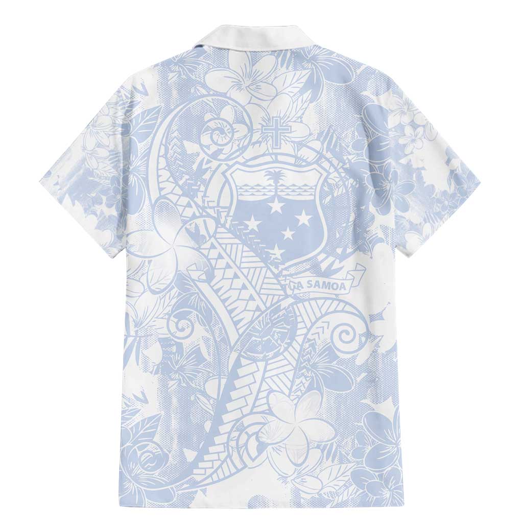 Samoa White Sunday Family Matching Mermaid Dress and Hawaiian Shirt Plumeria Floral LT01 - Polynesian Pride