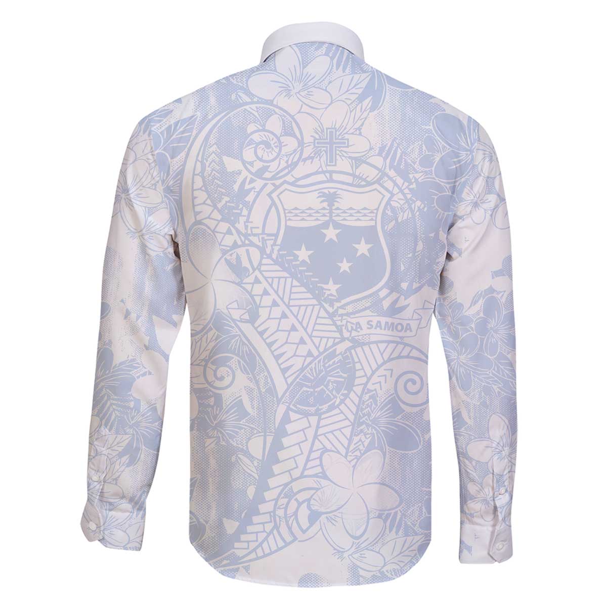 Samoa White Sunday Family Matching Off Shoulder Short Dress and Hawaiian Shirt Plumeria Floral LT01 - Polynesian Pride