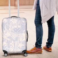 Samoa White Sunday Luggage Cover Plumeria Floral LT01 White - Polynesian Pride