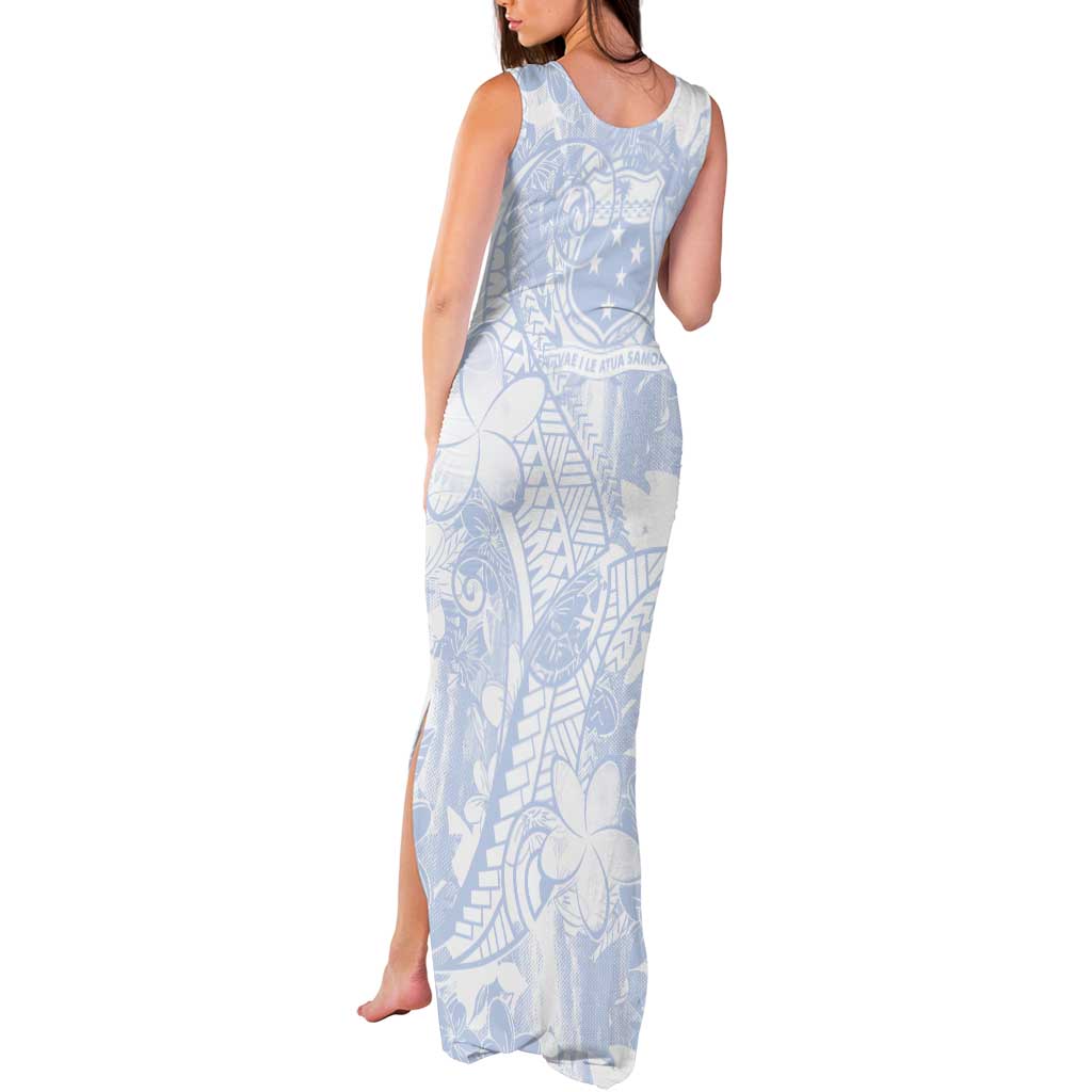 Samoa White Sunday Tank Maxi Dress Plumeria Floral