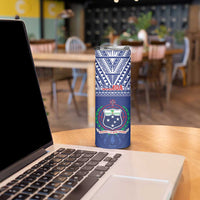 Samoa Rugby Skinny Tumbler Manu Samoa Polynesian Tatoo Pattern