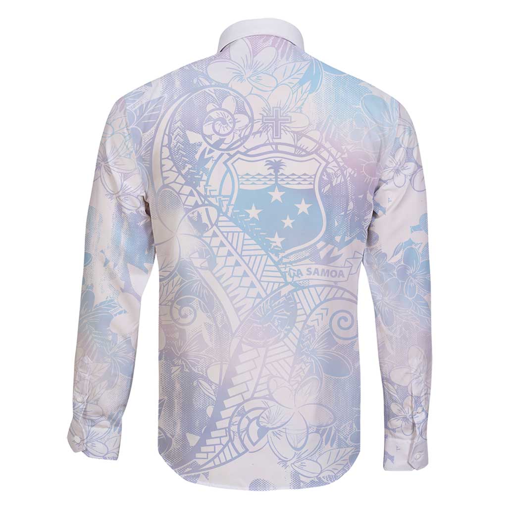 Samoa White Sunday Family Matching Mermaid Dress and Hawaiian Shirt Sweet Pastel Plumeria Floral LT01 - Polynesian Pride