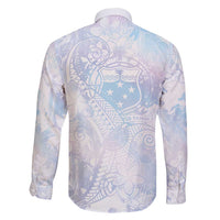 Samoa White Sunday Family Matching Mermaid Dress and Hawaiian Shirt Sweet Pastel Plumeria Floral LT01 - Polynesian Pride