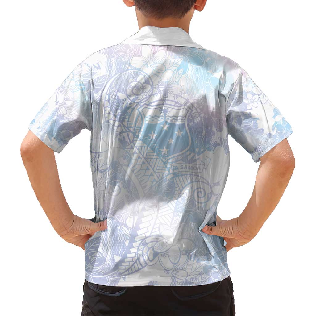 Samoa White Sunday Family Matching Puletasi and Hawaiian Shirt Sweet Pastel Plumeria Floral LT01 - Polynesian Pride