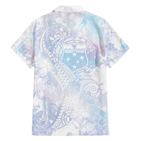 Samoa White Sunday Family Matching Summer Maxi Dress and Hawaiian Shirt Sweet Pastel Plumeria Floral LT01 - Polynesian Pride