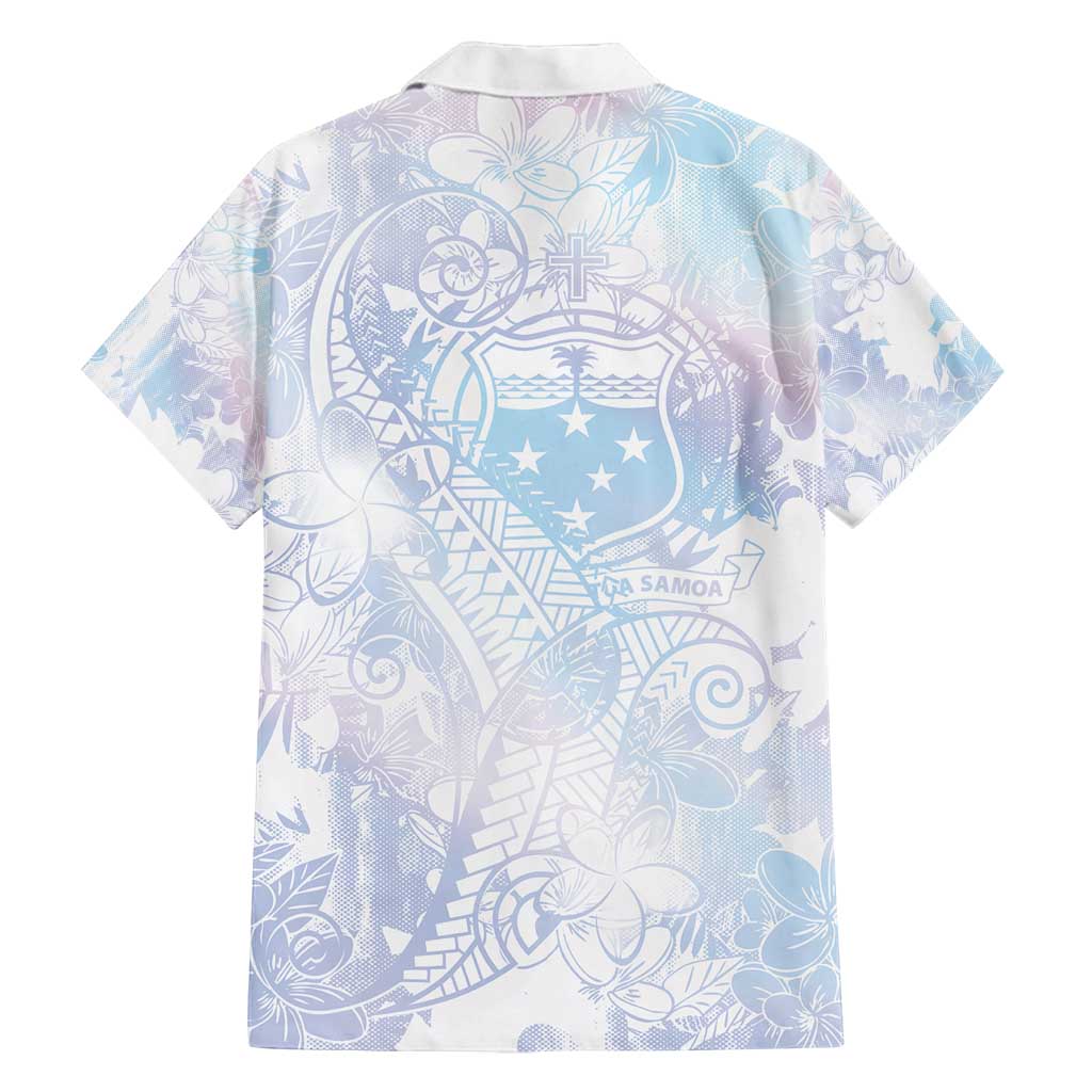 Samoa White Sunday Family Matching Tank Maxi Dress and Hawaiian Shirt Sweet Pastel Plumeria Floral LT01 - Polynesian Pride