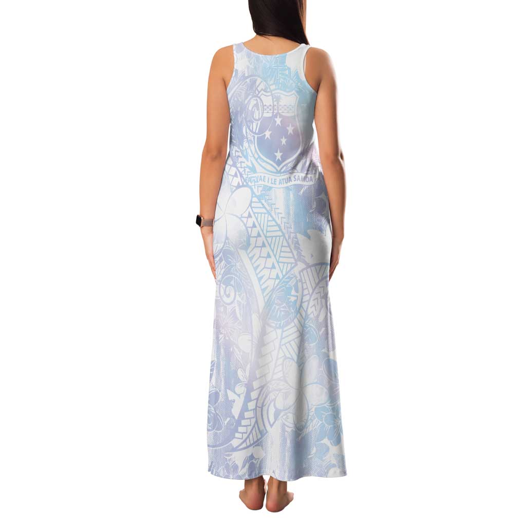 Samoa White Sunday Family Matching Tank Maxi Dress and Hawaiian Shirt Sweet Pastel Plumeria Floral LT01 - Polynesian Pride