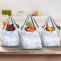 Samoa White Sunday Grocery Bag Sweet Pastel Plumeria Floral