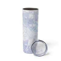 Samoa White Sunday Skinny Tumbler Sweet Pastel Plumeria Floral LT01 - Polynesian Pride