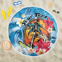 Personalized Aloha Hawaii Skeleton Surfing Beach Blanket Tribal Shark Plumeria