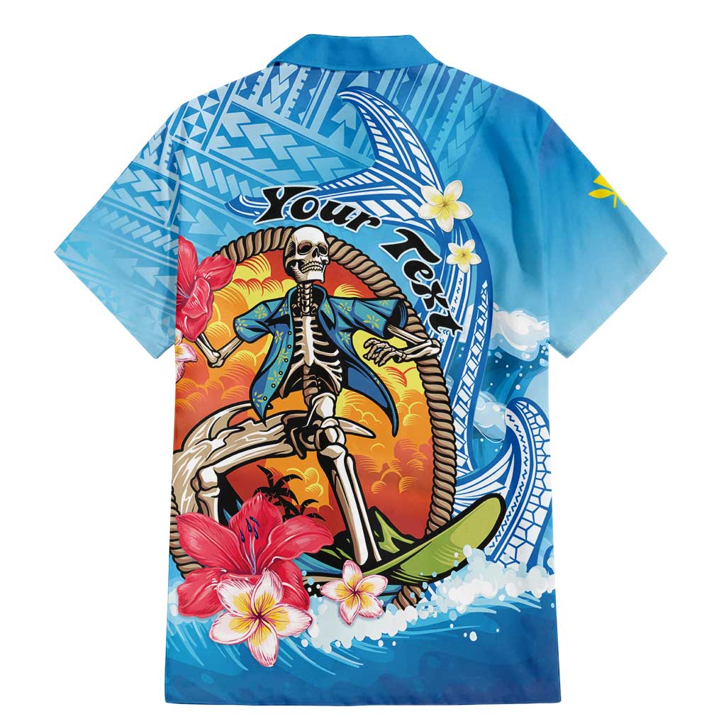 Personalized Aloha Hawaii Skeleton Surfing Family Matching Mermaid Dress and Hawaiian Shirt Tribal Shark Plumeria LT01 - Polynesian Pride