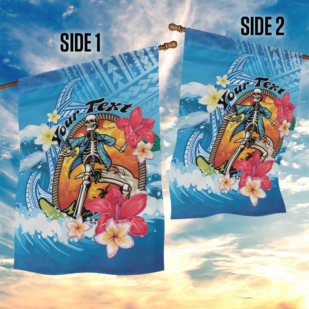 Personalized Aloha Hawaii Skeleton Surfing Garden Flag Tribal Shark Plumeria LT01 - Polynesian Pride