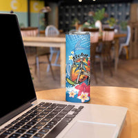 Personalized Aloha Hawaii Skeleton Surfing Skinny Tumbler Tribal Shark Plumeria LT01 - Polynesian Pride