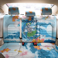 Personalized Hawaii Hula Girl Skeleton Dancing Back Car Seat Cover Hibiscus Tribal Shark