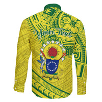 Kia Orana Cook Islands Family Matching Off Shoulder Long Sleeve Dress and Hawaiian Shirt Turtle Yellow Green Polynesian Pattern LT01 - Polynesian Pride