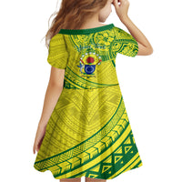Kia Orana Cook Islands Family Matching Tank Maxi Dress and Hawaiian Shirt Turtle Yellow Green Polynesian Pattern LT01 - Polynesian Pride