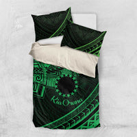 Kia Orana Cook Islands Bedding Set Circle Stars With Floral Green Pattern LT01