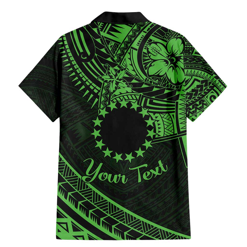 Kia Orana Cook Islands Family Matching Mermaid Dress and Hawaiian Shirt Circle Stars With Floral Green Pattern LT01 - Polynesian Pride
