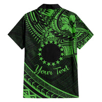 Kia Orana Cook Islands Family Matching Off Shoulder Maxi Dress and Hawaiian Shirt Circle Stars With Floral Green Pattern LT01 - Polynesian Pride