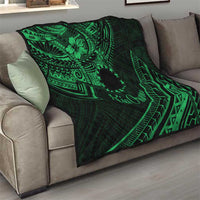 Kia Orana Cook Islands Quilt Circle Stars With Floral Green Pattern LT01 - Polynesian Pride