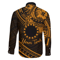 Kia Orana Cook Islands Family Matching Mermaid Dress and Hawaiian Shirt Circle Stars With Floral Gold Pattern LT01 - Polynesian Pride