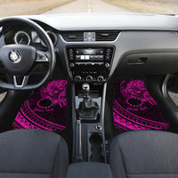 Kia Orana Cook Islands Car Mats Circle Stars With Floral Pink Pattern LT01 - Polynesian Pride