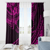 Kia Orana Cook Islands Window Curtain Circle Stars With Floral Pink Pattern LT01 - Polynesian Pride