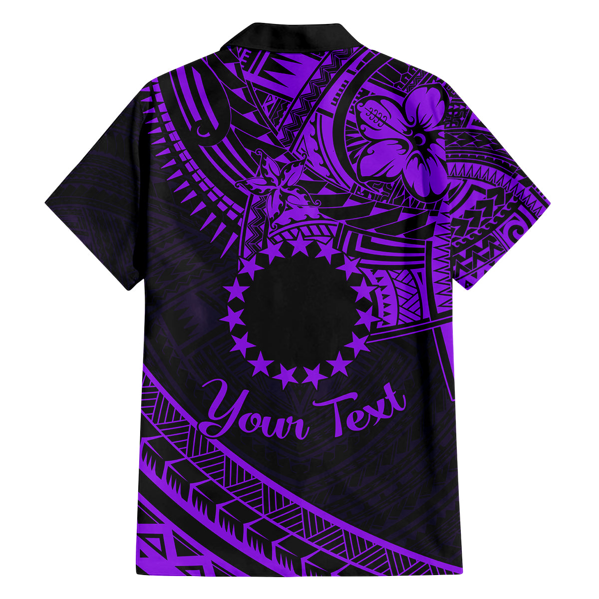 Kia Orana Cook Islands Family Matching Summer Maxi Dress and Hawaiian Shirt Circle Stars With Floral Purple Pattern LT01 - Polynesian Pride