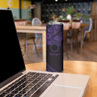 Kia Orana Cook Islands Skinny Tumbler Circle Stars With Floral Purple Pattern LT01 - Polynesian Pride