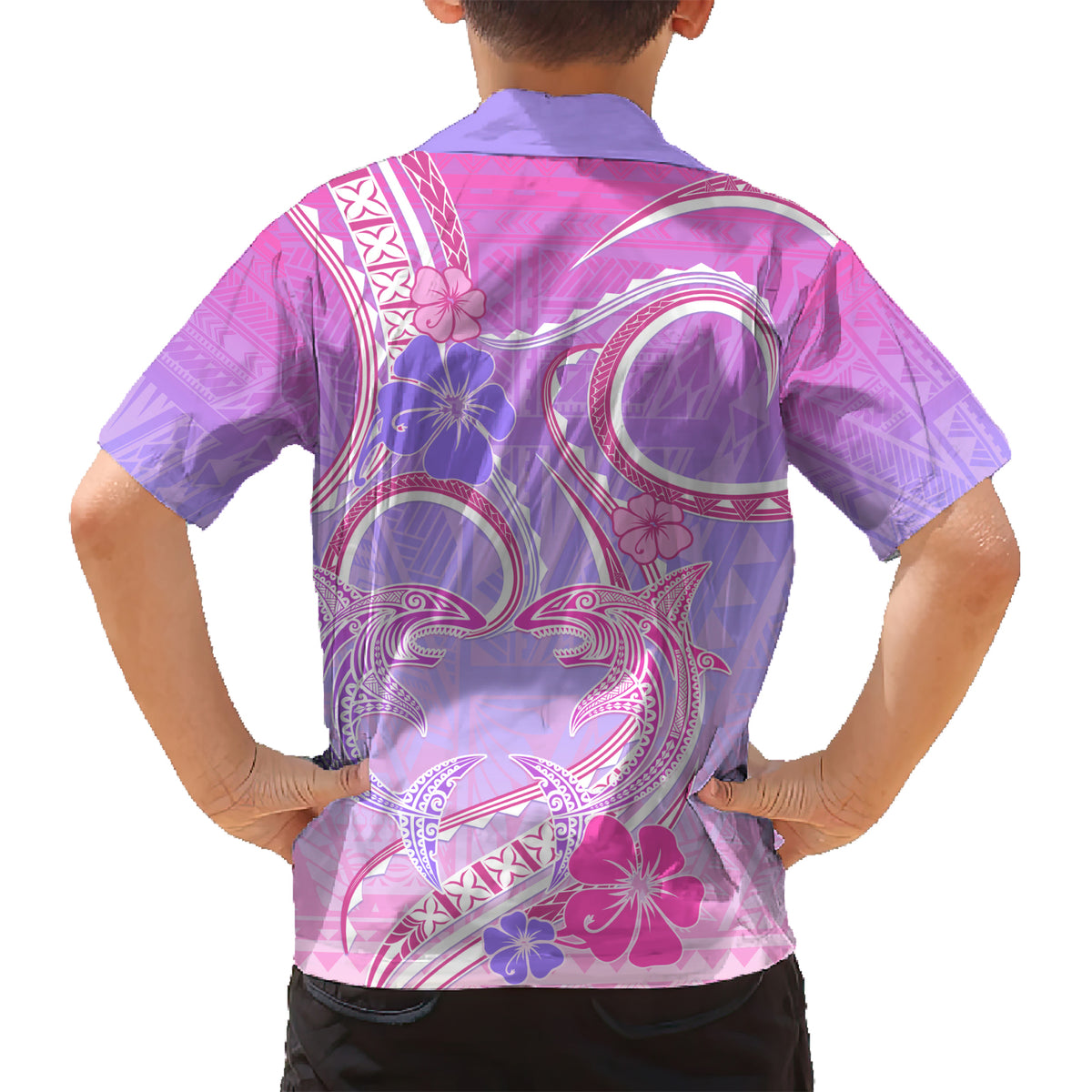 Polynesian Shark Valentine Kid Hawaiian Shirt Sweet Unique Version LT01 - Polynesian Pride