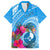 Yap Day Family Matching Long Sleeve Bodycon Dress and Hawaiian Shirt Nam nu Waqab Tropical Flower LT01 Dad's Shirt - Short Sleeve Blue - Polynesian Pride