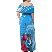 Yap Day Family Matching Off Shoulder Maxi Dress and Hawaiian Shirt Nam nu Waqab Tropical Flower LT01 - Polynesian Pride