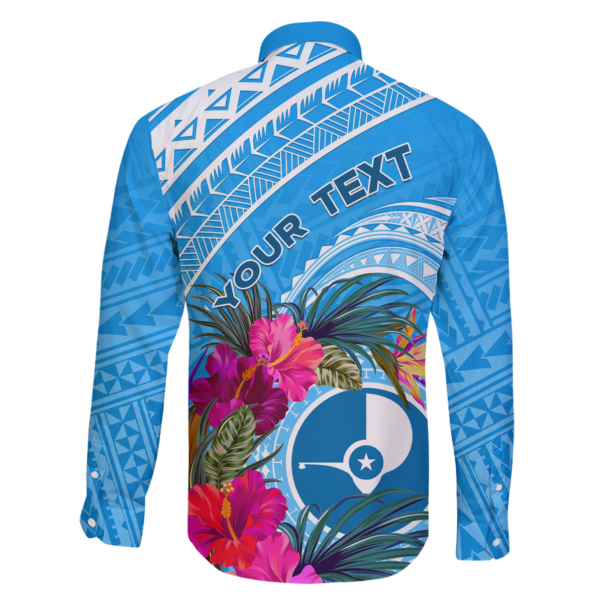 Yap Day Family Matching Off Shoulder Short Dress and Hawaiian Shirt Nam nu Waqab Tropical Flower LT01 - Polynesian Pride