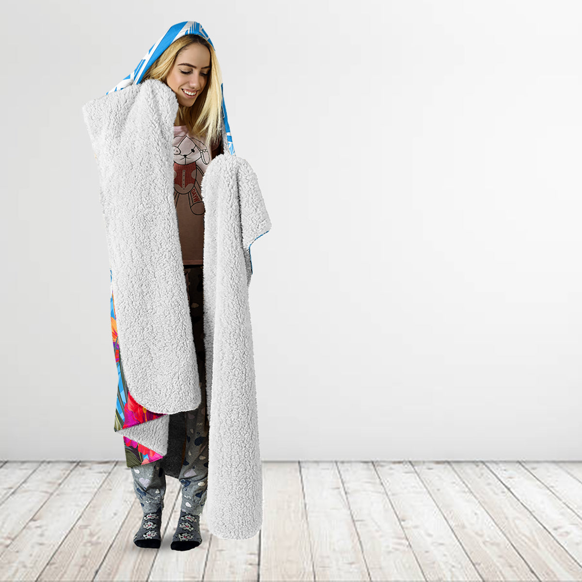 Yap Day Hooded Blanket Nam nu Waqab Tropical Flower