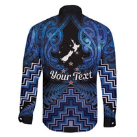 Personalised Aotearoa Matariki Family Matching Long Sleeve Bodycon Dress and Hawaiian Shirt Blue Fern Maori Poutama LT01 - Polynesian Pride