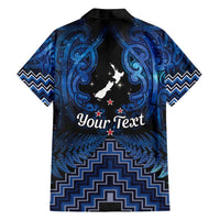Personalised Aotearoa Matariki Family Matching Summer Maxi Dress and Hawaiian Shirt Blue Fern Maori Poutama LT01 - Polynesian Pride