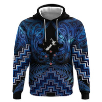 Personalised Aotearoa Matariki Hoodie Blue Fern Maori Poutama